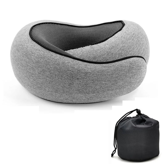 Memory Foam Travel Neck Pillow – 360° Support for Flights & Road Trips